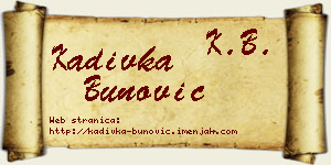 Kadivka Bunović vizit kartica